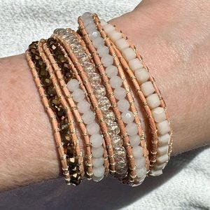 NEW- Victoria Emerson Pearlescent Beaded Wrap Bracelet - Small
